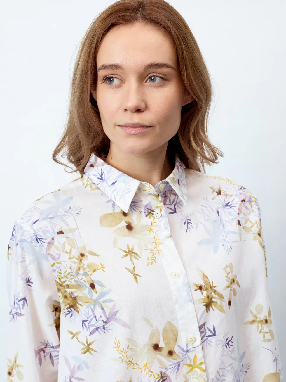 LAURA - Langarm Damenbluse, gewebt